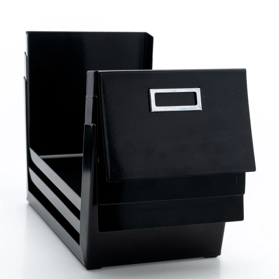 Lot of 3 Black Ikea Nesting Metal CD Bin Box 1999 200.314.72 15540 RARE Used - Image 2 of 4