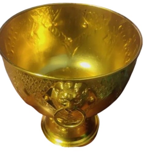 Vintage Style Lion Head Thai Design High Foot Tray Gold Aluminum Deco 24 cm(9.5" - Picture 5 of 6