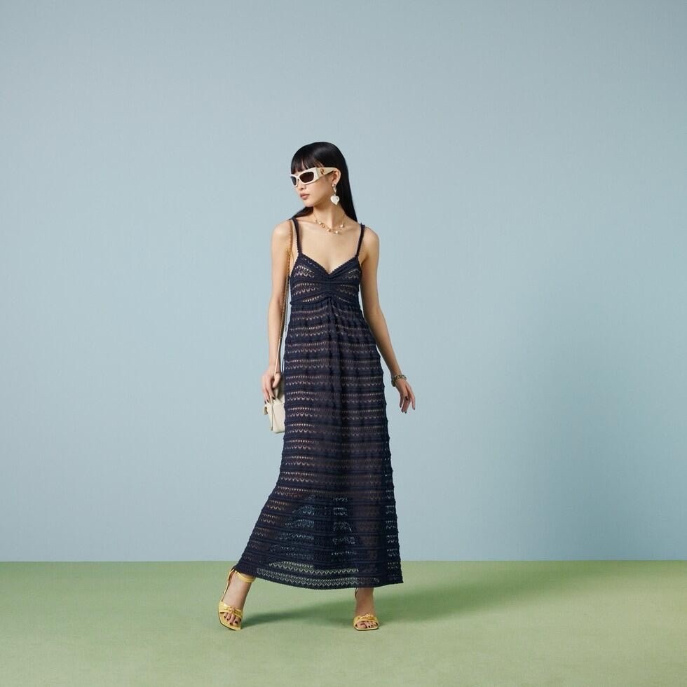 XS - Gucci Blue cotton blend long maxi dress - BNWT 738451