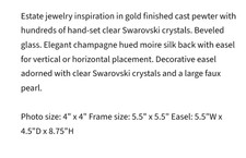 Olivia Riegel Crystal "Gold" 4x4 Photo Frame on Easel used in perfect condition