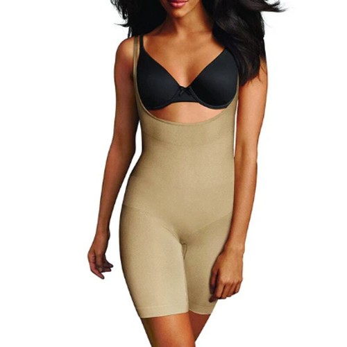 X-Large Maidenform Shaper Shapewear senza cuciture modellante Fleexees busto aperto marrone XL - Foto 1 di 9