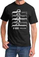 1953-77 Ford F100 F-100 Truck Evolution Outline Design Tshirt NEW FREE SHIPPING