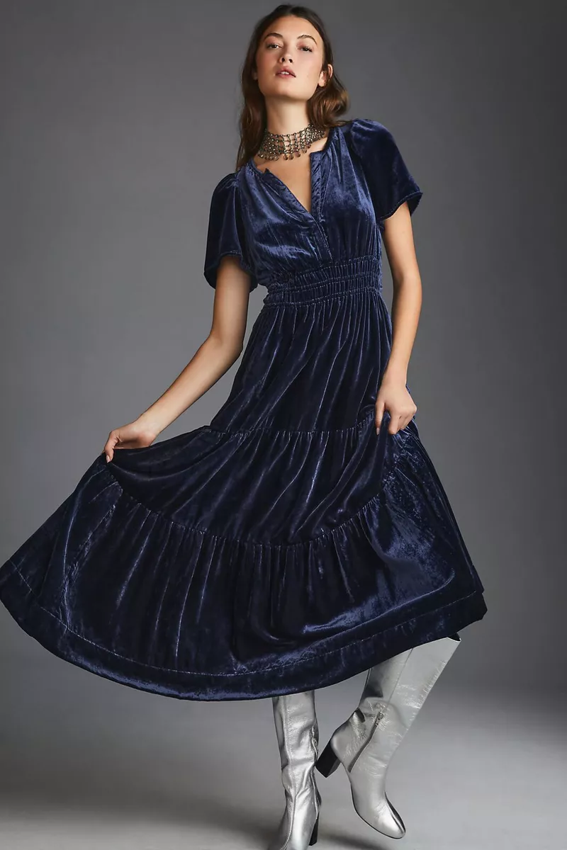 Anthropologie clearance velvet dress