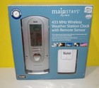 New Mainstays Home 433 mhz wireless weather station clock with remote sensor
