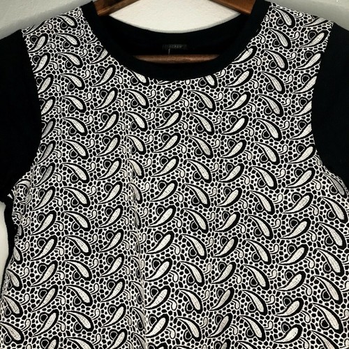 Camisa de manga corta J Crew para mujer talla XS azul marino blanco cachemir ojales - Imagen 5 de 6