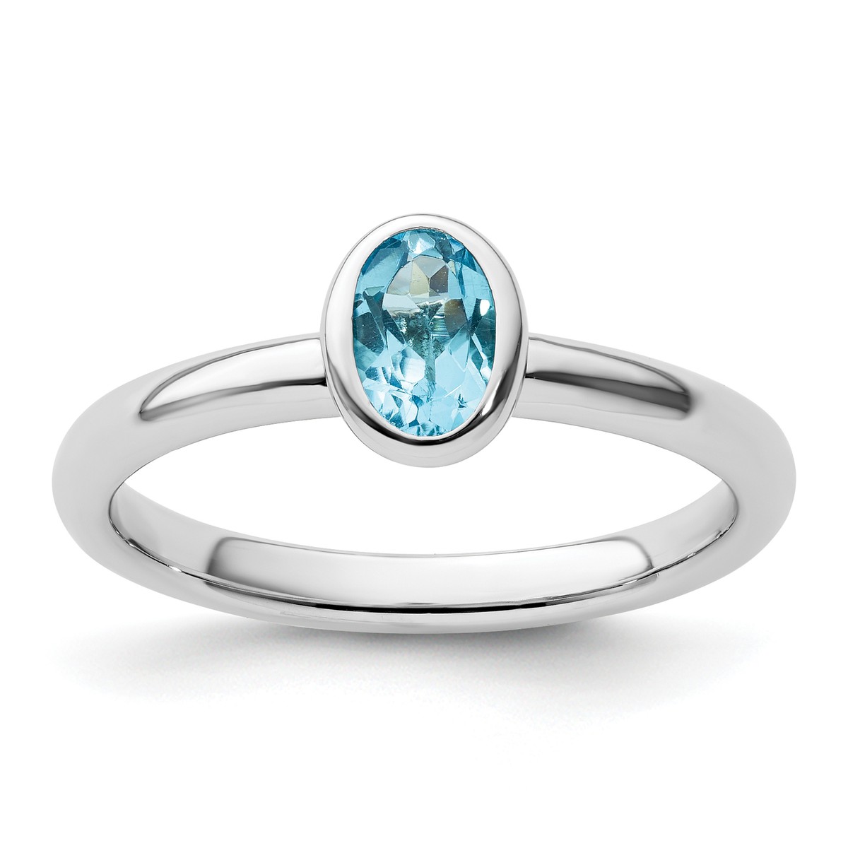 Sterling Silver Stackable Expressions Oval Turquoise Ring Sterling Silver Stackable Expressions Oval Turquoise Ring