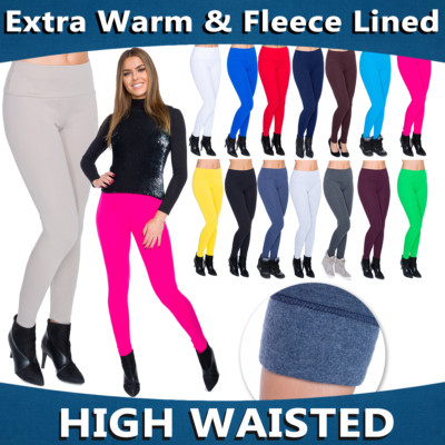 Damen-Leggings Winter hochtailliert & klassisch Vlies gefüttert Übergrößen 8-30 LWPP28