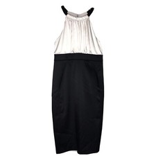 Jones Wear Dress Size 4 Ivory Black Cocktail Midi Dress 