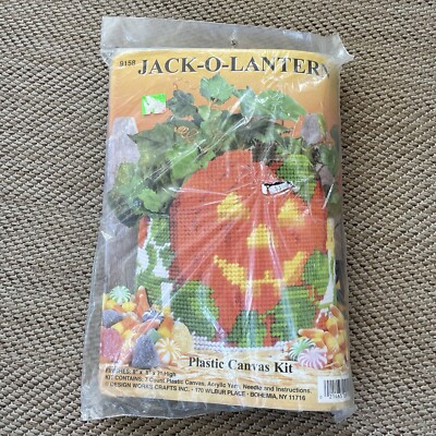 Jack-O-Lantern Plastic Canvas Kit Halloween New Design Works Crafts #9158