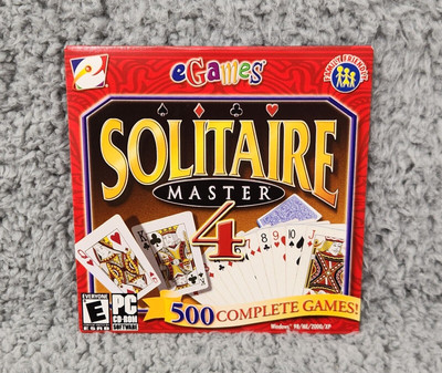 Solitaire Master 4 - 500 Compete Games Game Windows PC CD ROM 2003 eGames
