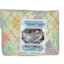 New Vintage Chatham Diamond Stitch Blanket Full Twin 72 x 90 Pastels NOS
