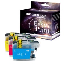 3PK Ink fits Brother MFC-230C MFC-240c MFC-885c MFC-465cn MFC-5860 LC51 LC-51