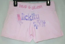 Womens Juniors David & Goliath Lickity Split Pink Cotton Lounge Sleep Shorts 