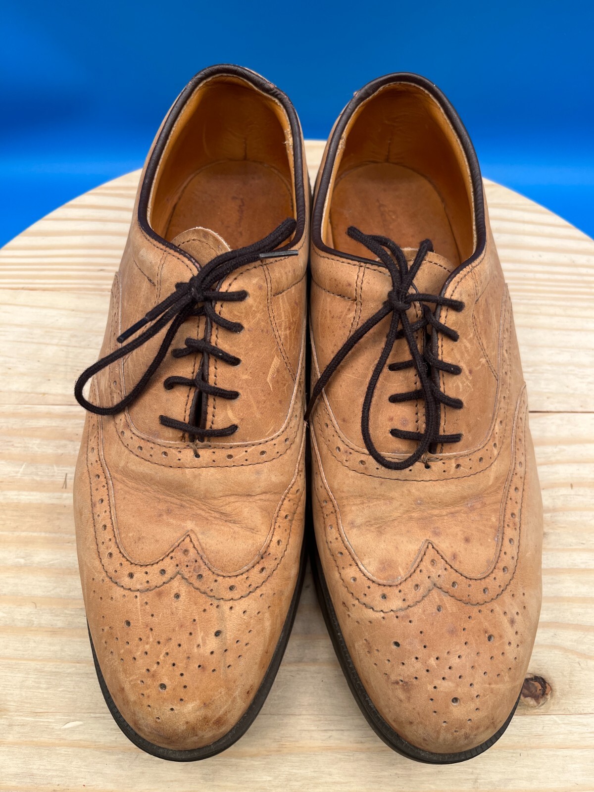 SAOLA Scarpa Oxford Eddie Bauer 040255 uomo taglia 9M pelle marrone stringata impermeabile