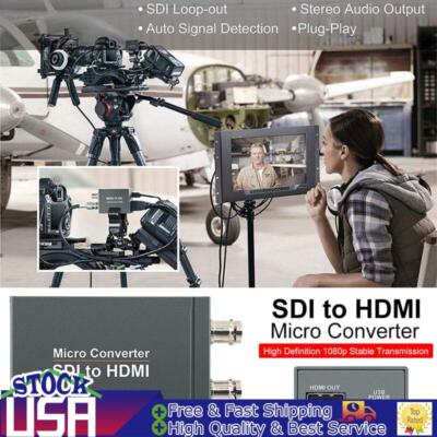 1 SDI In to 2 HDMI + SDI Out Mini HD Video Micro Converter Audio Switcher