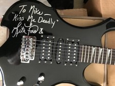 The Runaways Lita Ford Signed Black Widow Warlock Style Electric Guitar/Free SH!