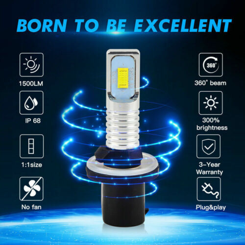 2x h27w/1 led fog light bulbs white 100w for hyundai ix35 2010-2013 lm el elh - Picture 2 of 8