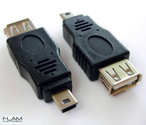 Adaptateur USB 2.0 vers Mini USB male/USB female Adapter to male Mini USB