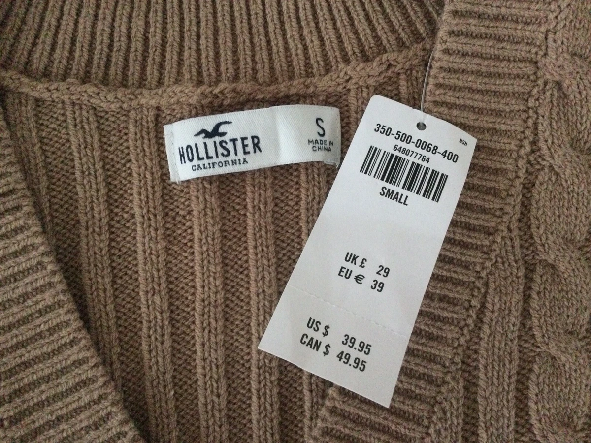 Cable crewneck sweater best sale hollister