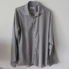 Calvin Klein Men's Slim Fit Easy Iron ButtonUp Shirt Long Sleeve Grey Size 43/92