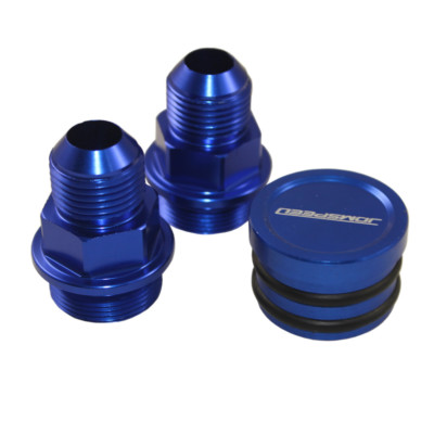 BLUE REAR BLOCK BREATHER FITTINGS AND PLUG FOR B16 B18C CATCH CAN