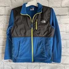 PREOWNED THE NORTH FACE MEDIUM BLUE JACKET COAT FLEECE ZIP UP FRONT BOYS 10-12