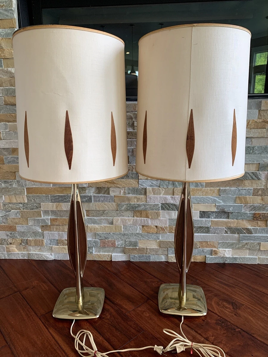 Mid century wooden lamp online