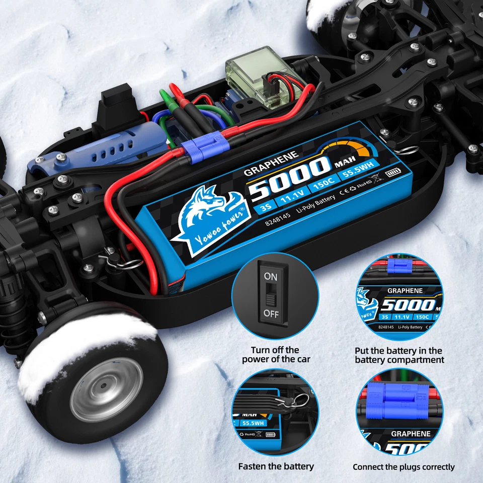 2pcs Yowoo 3S 5000mAh 150C 11.1V EC5 Lipo Battery Graphene for RC Drone Truck - Image 3 of 4