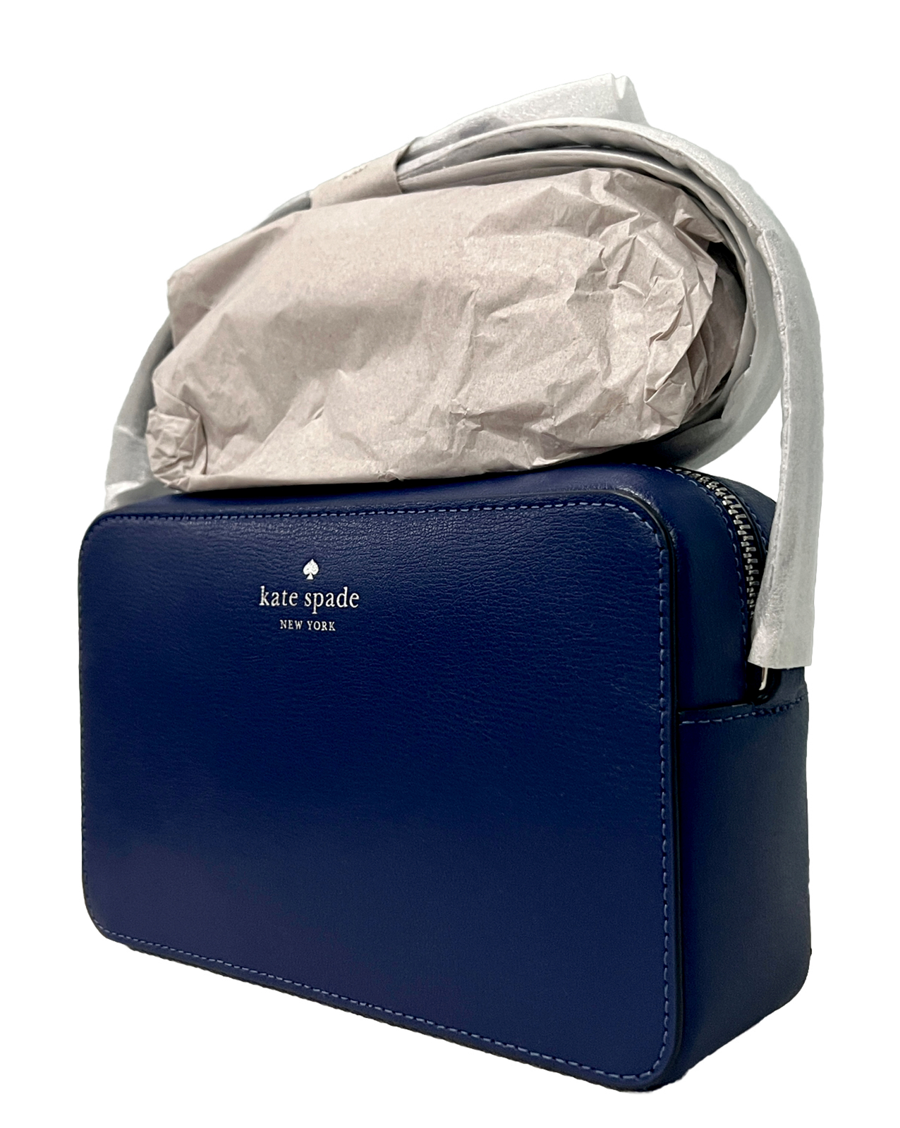 New Kate Spade Sienna Crossbody bag Grain Leather Bold Navy Blue Brand