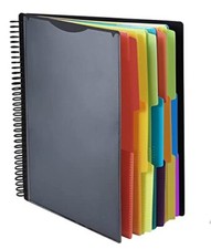 24 Pocket Plastic folders with Pockets 12 Colors Multi Pocket Folder Binder w...