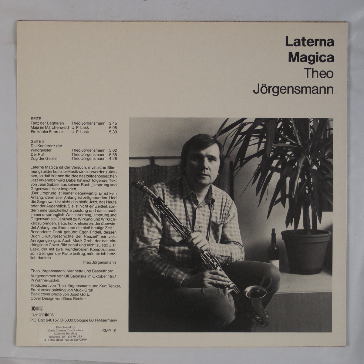 THEO JORGENSMANN: Laterna Magica CMP Records Jazz LP NM Vinyl | eBay