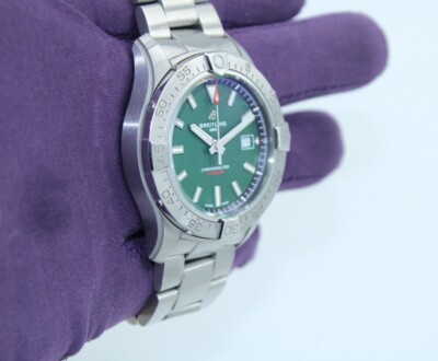 Breitling Avenger Automatic 42 Green Dial Steel Men's Watch A17328 B&P