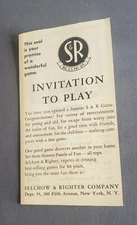 Vintage SELCHOW RIGHTER Board Game Advertising Catalog Pamphlet Invitation to...