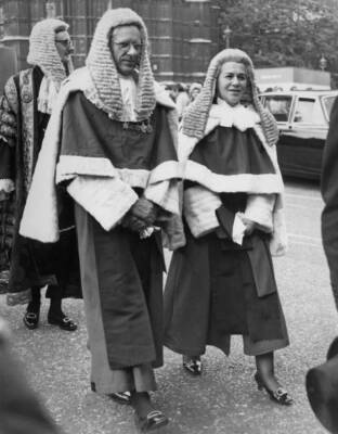 English Barrister Rose Heilbron Leaves Westminster Abbey 1974 OLD PHOTO