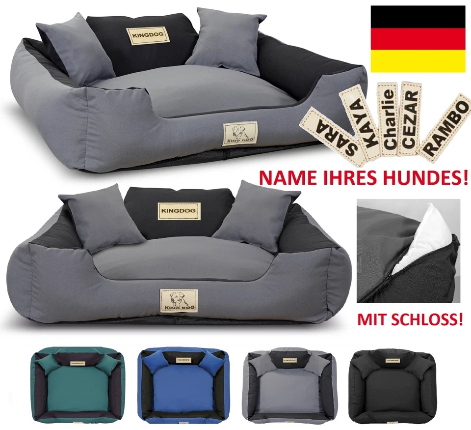 S-XL Abnehmbares Hundebett Hundekissen Haustierbett KINGDOG + MIT NAMEN HUNDES - Bild 1 von 4