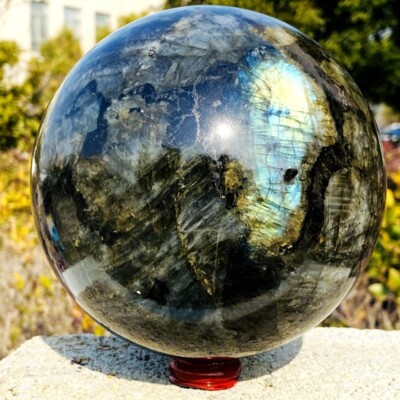8.99LB Natural gorgeous Labrador ball quartz crystal stone specimen healing