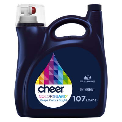 Cheer Liquid Laundry Detergent HE Compatible 154 Fl Oz 107Loads Refreshing Scent