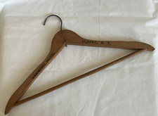 Vintage Wooden Clothes Hanger Kenmore Hotel Albany, NY Clothing Pants Suit