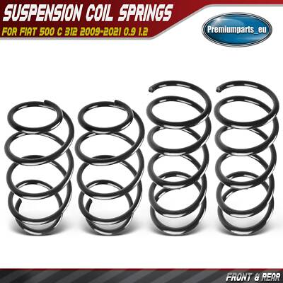 4x Coil Springs Front & Rear Suspension for Fiat 500 C 312 2009-2021 0. ...
