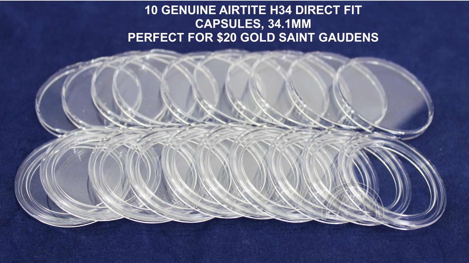 10 X 32mm AIRTITE COIN HOLDER CAPSULE BLACK RING-AMERICAN EAGLE $50 GOLD -#38986