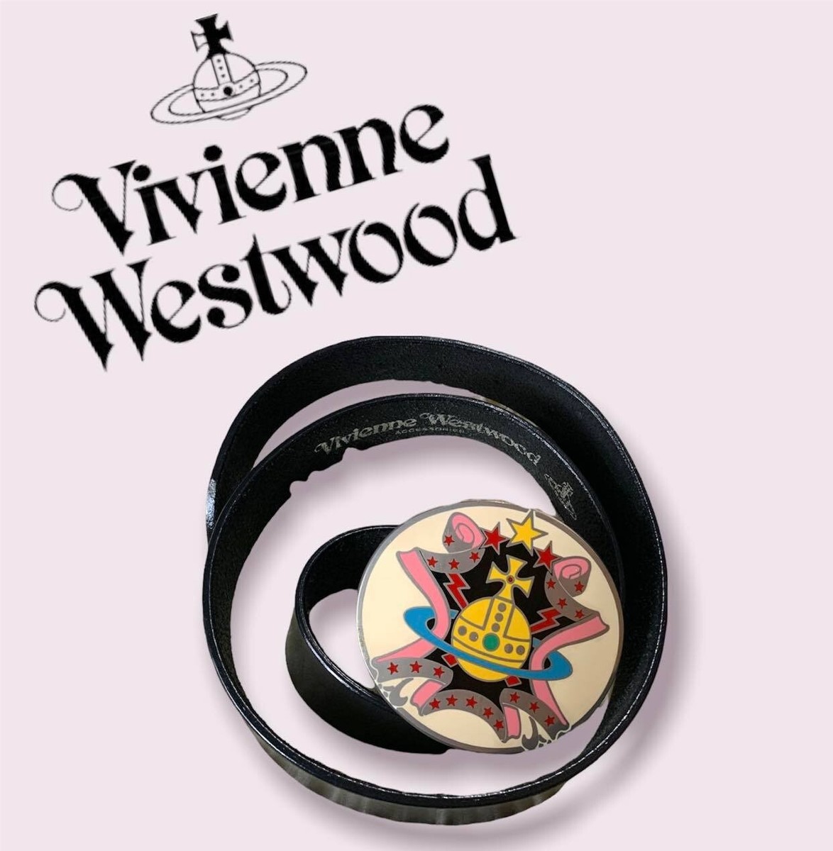 VIVIENNEWESTWOOD ORB Leather BELT RARE ITEM Free shipping w
