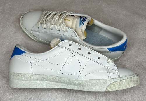 Womens VTG 1981 Nike Raquette 5.5 White Blue Tennis Court OG Shoes 1980's Taiwan