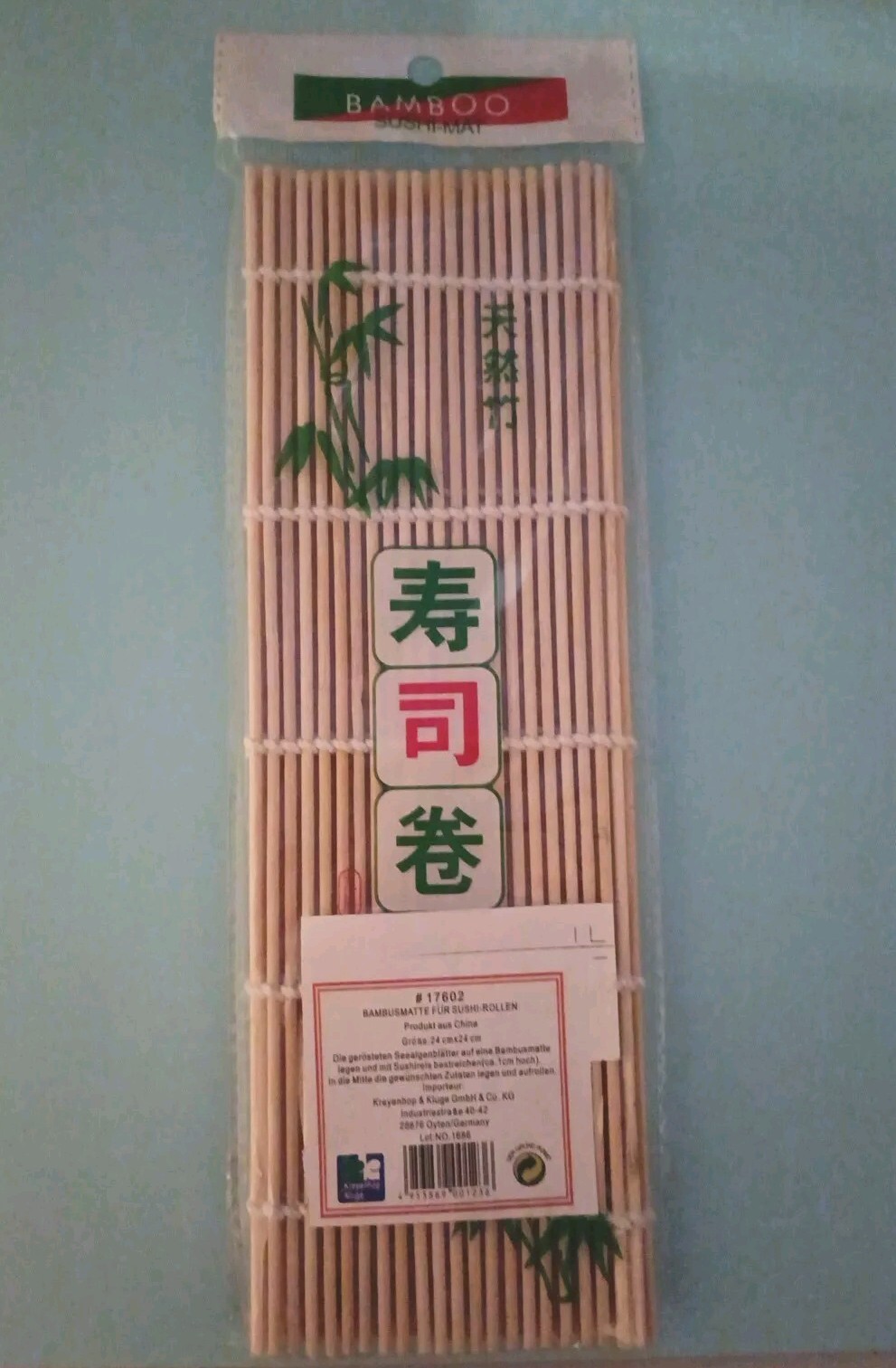 Sushi Matte 24x24cm Bambusmatte für Sushi Rollen