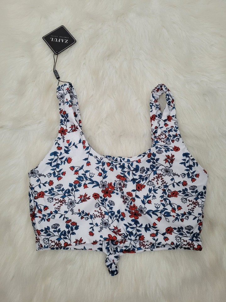 ZAFUL Womens High Waist Tankini Scoop Neck Knotted Two Piece Tankini