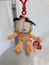 Ty Beanie Baby ❤️ GARFIELD THE CAT 5" PLASTIC KEY CLIP New MWMT's