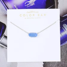 CLEARANCE!! Kendra Scott Ever Cat's Eye Periwinkle Necklace Silver Tone