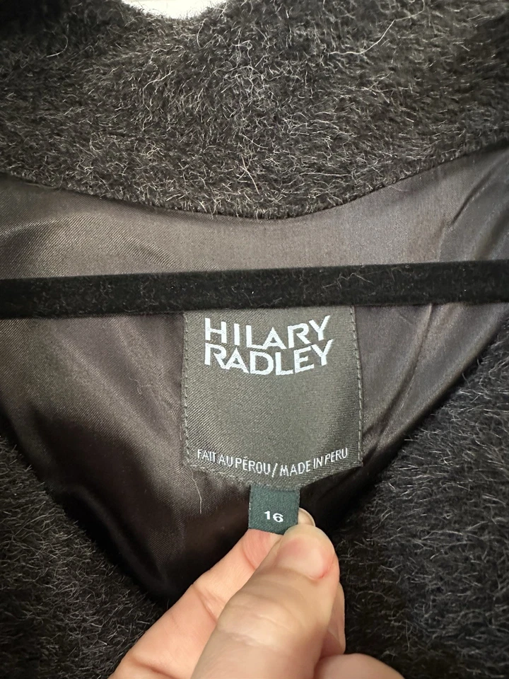Abrigo/chaqueta de lana de alpaca Hilary Radley 16 para mujer gris carrera invierno lujo Foto 2 de 4