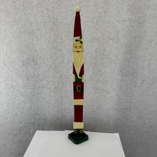 Hand Painted Wooden Tall Slender Santa Claus Folk Art Christmas Figurine 18"