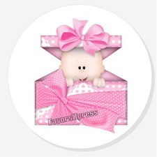 GIRL BABY SHOWER SCRAPBOOK ENVELOPE SEALS STICKERS LABELS FOR FAVORS