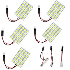 5-pack White 5050 24smd Led Panel Dome Light Lamp Auto Car Reading Interior L